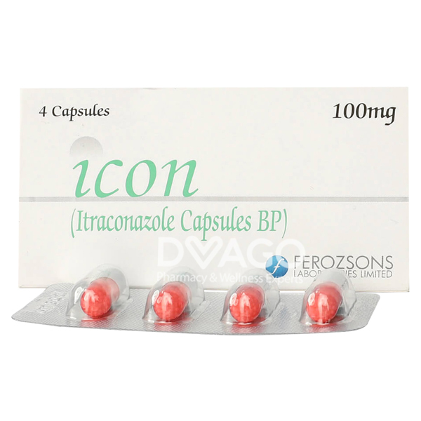 Icon Capsules 100mg (1 Box = 1 Strip)(1 Strip = 4 Capsules)
