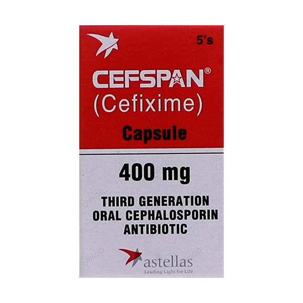 Cefspan Capsules 400mg (1 Bottle = 5 Capsules)