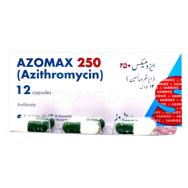 12448.webp Azomax 250 Capsules 250mg (1 Box = 2 Strips) (1 Strip = 6 Capsules)
